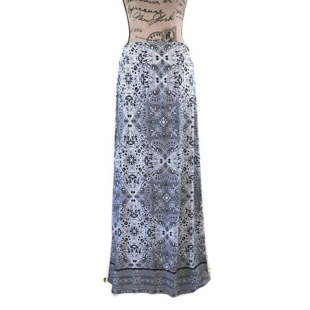 Cynthia Rowley black and white print maxi skirt